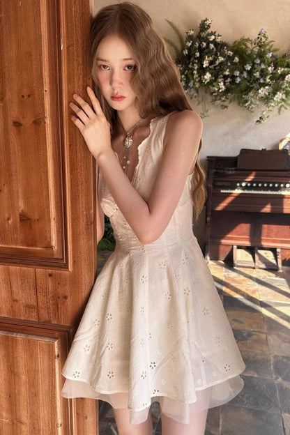 Apricot V-Neck Dress