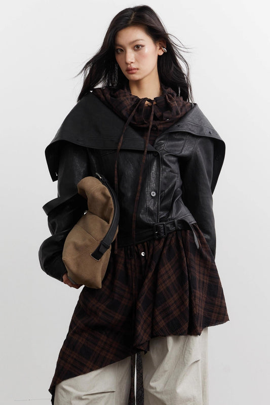 Urban Nomad Plaid Leather Jacket