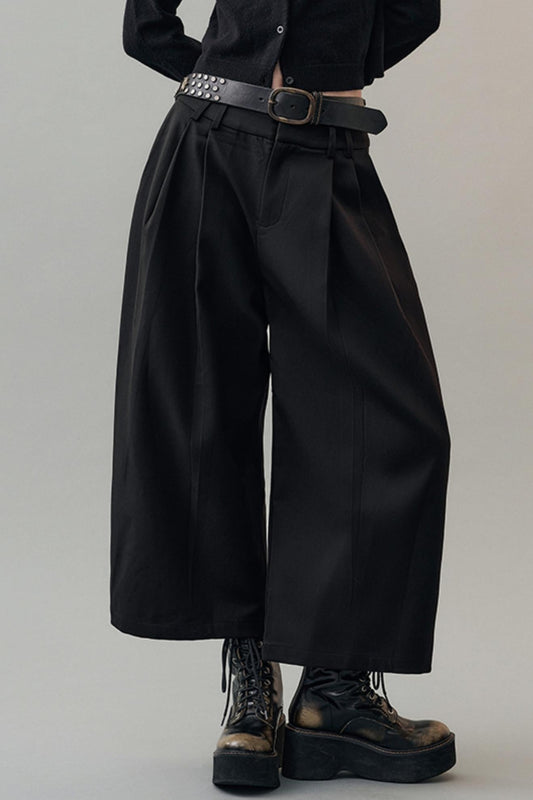 Yuan Tencel Black Tapered Pants