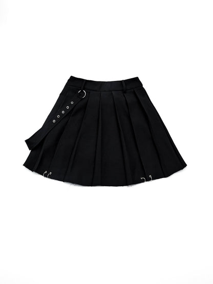 Black Pleated Halter Skirt