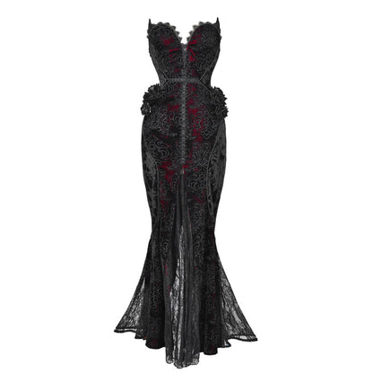 Gothic Love Glitter Fishtail Dress Set-Up