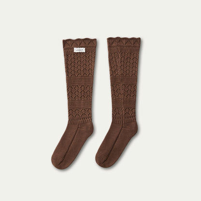 Wool Blend Crochet Layered Woolen Socks