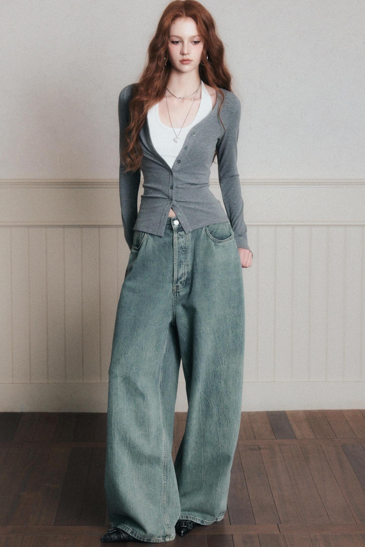 Layered Suspender Cardigan