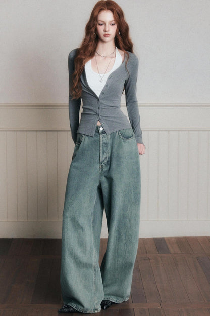 Layered Suspender Cardigan