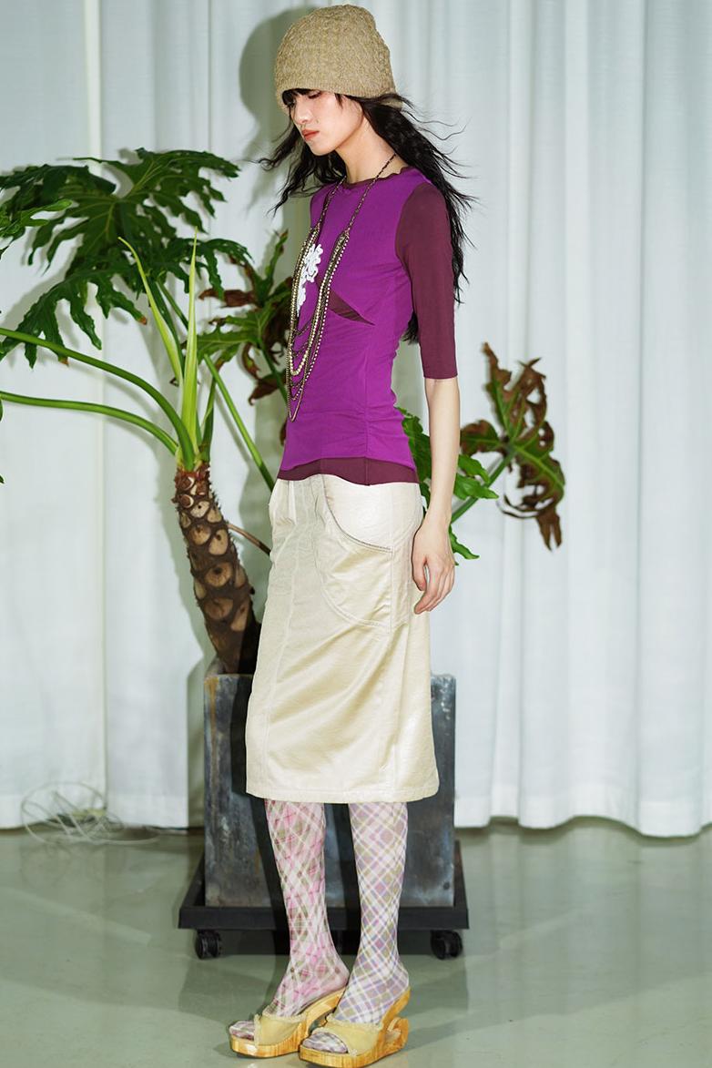 Western Metallic Slim Fit Skirt