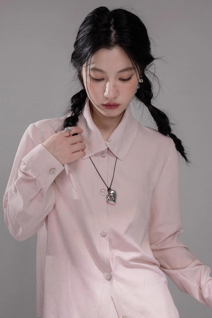 Berry Purple Chimney Collar Shirt Set-Up