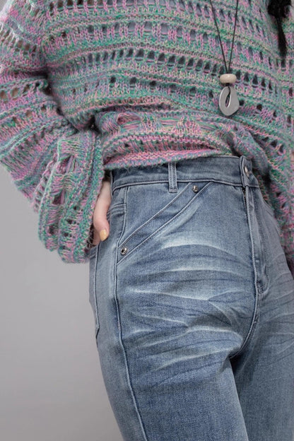 Sea Foam Wool Knit Pullover Top