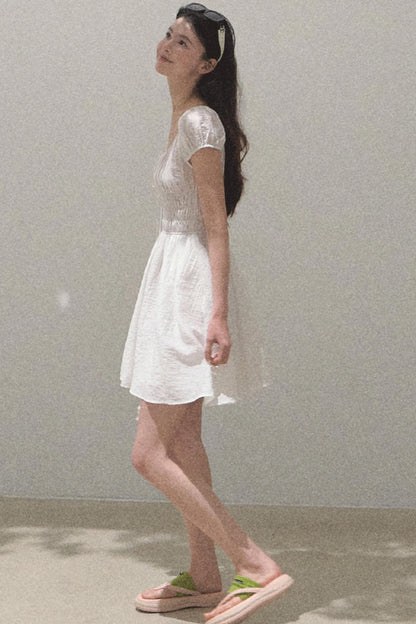 Drawstring Graffiti Dress