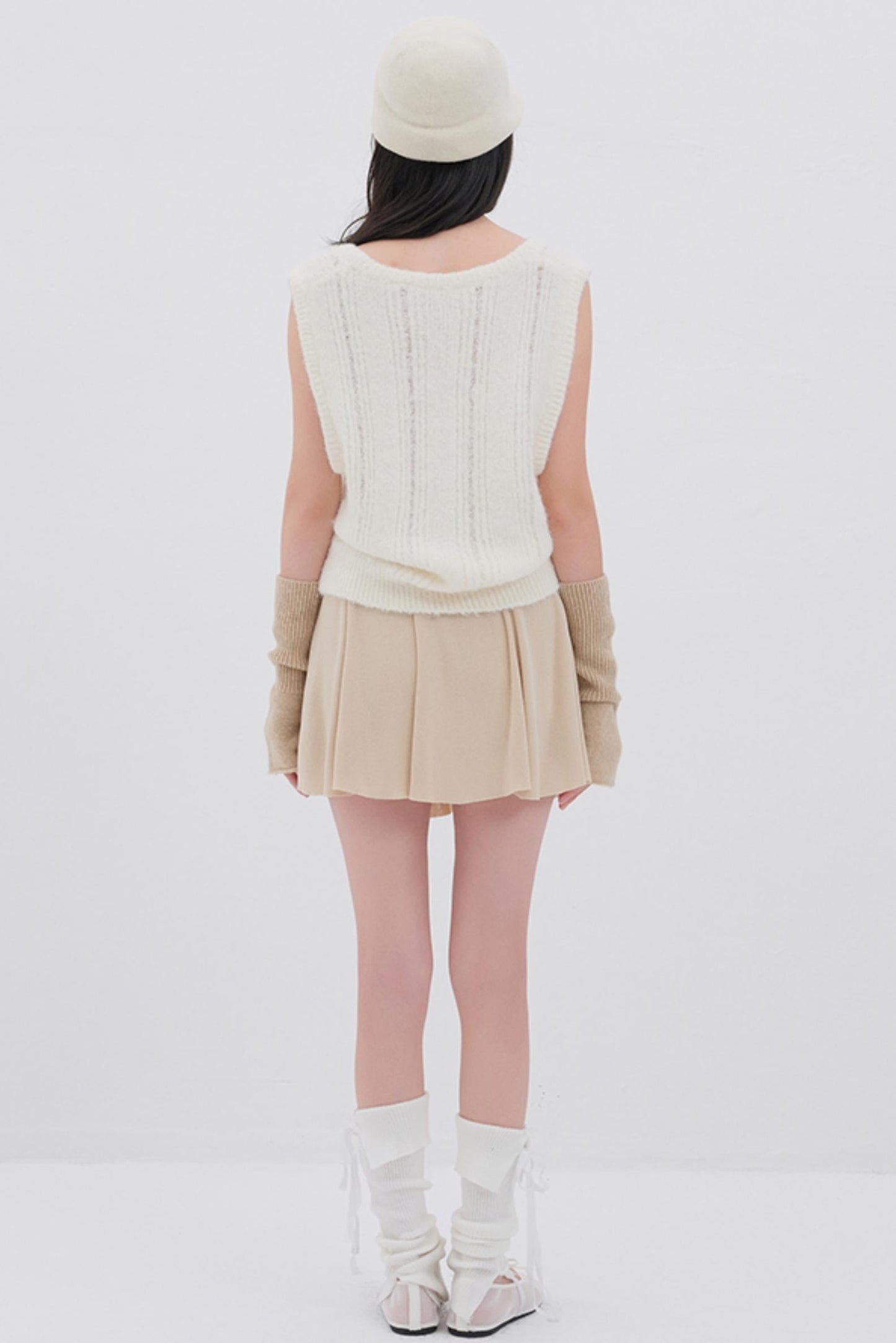 Korean Pleated Midi Skirt