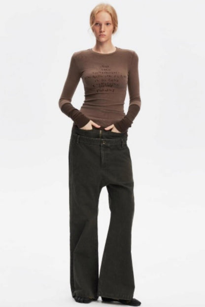 Layered Letter Print T-Shirt