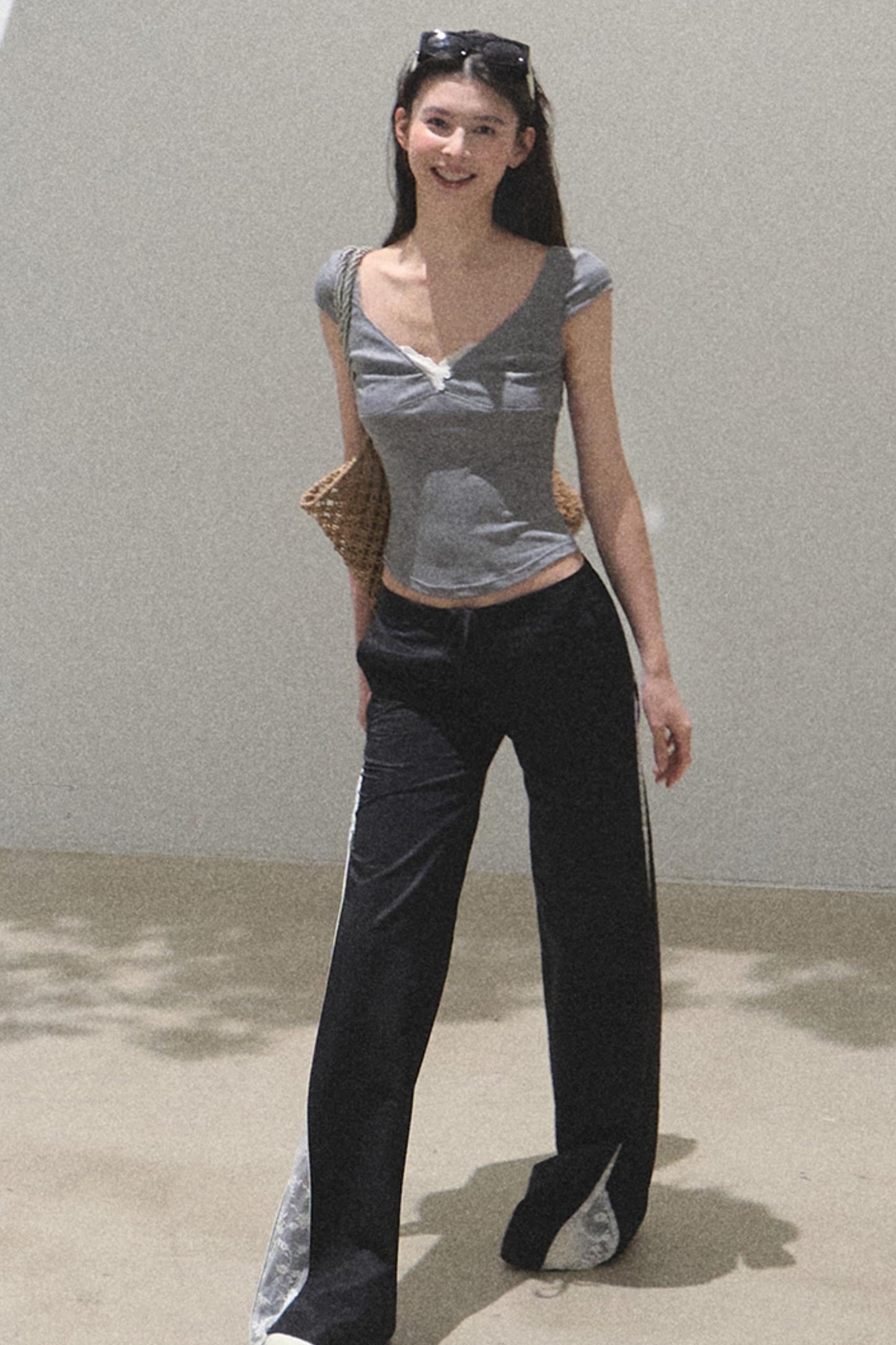 Lace Whisper V-Neck Tee