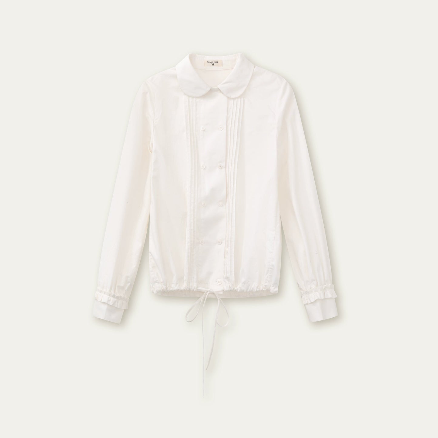 Vintage White Plaid Long Sleeve Inner Shirt