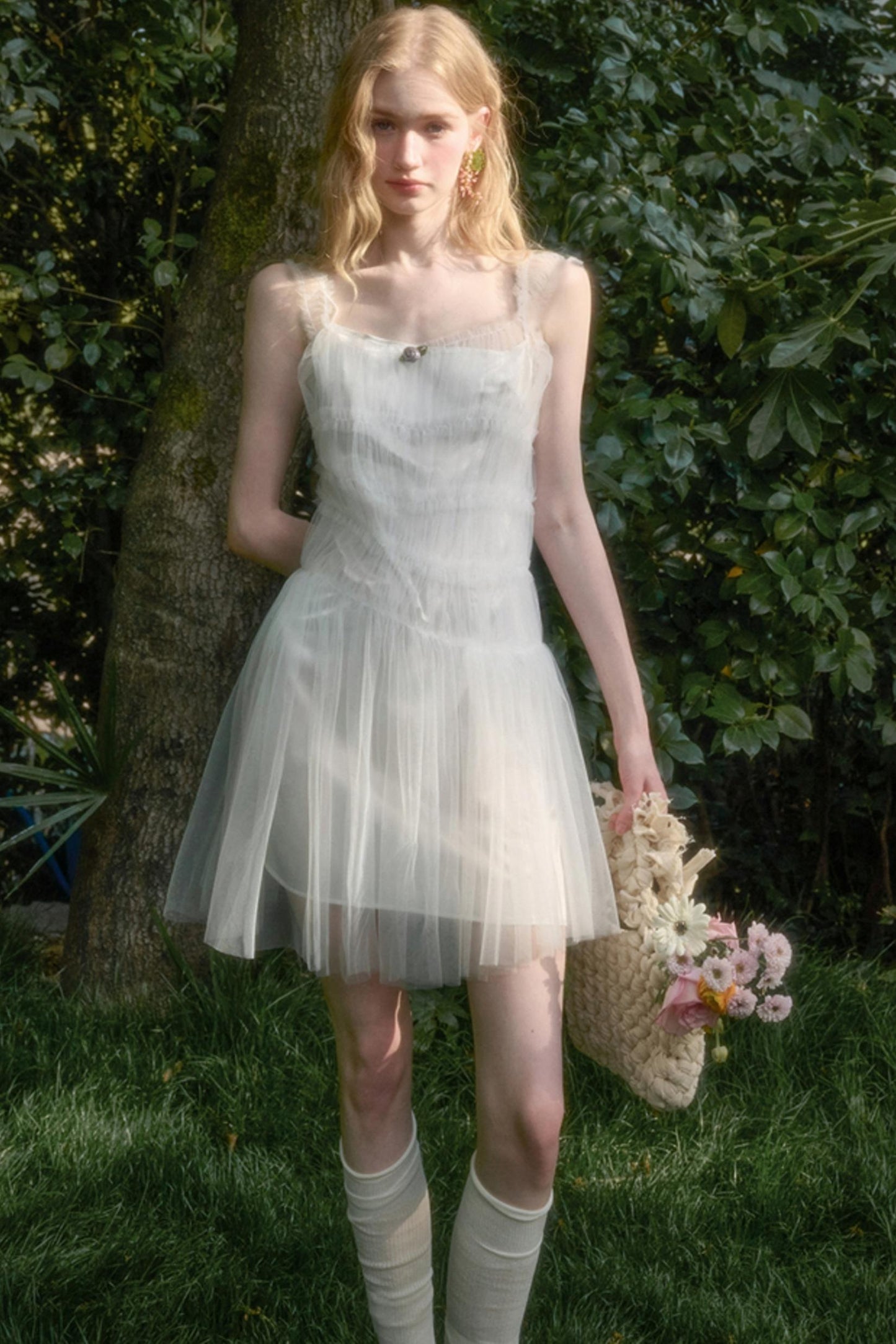 Fluffy Summer Halter Dress