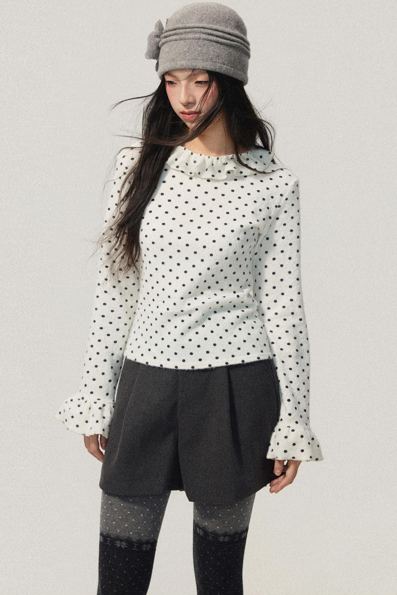 Gray Wool A-Line Suit Shorts