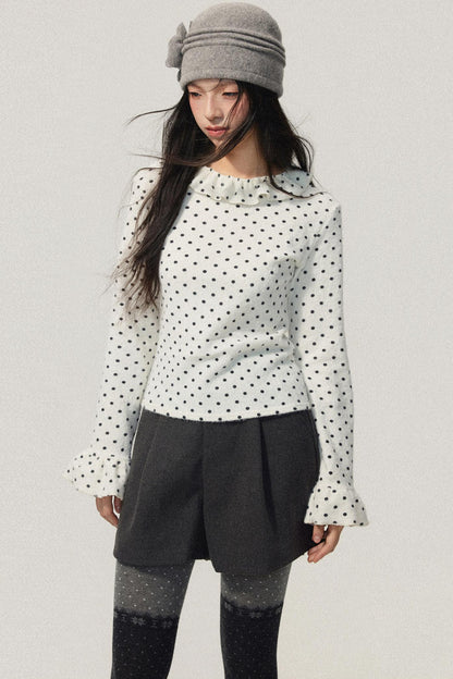 Gray Wool A-Line Suit Shorts