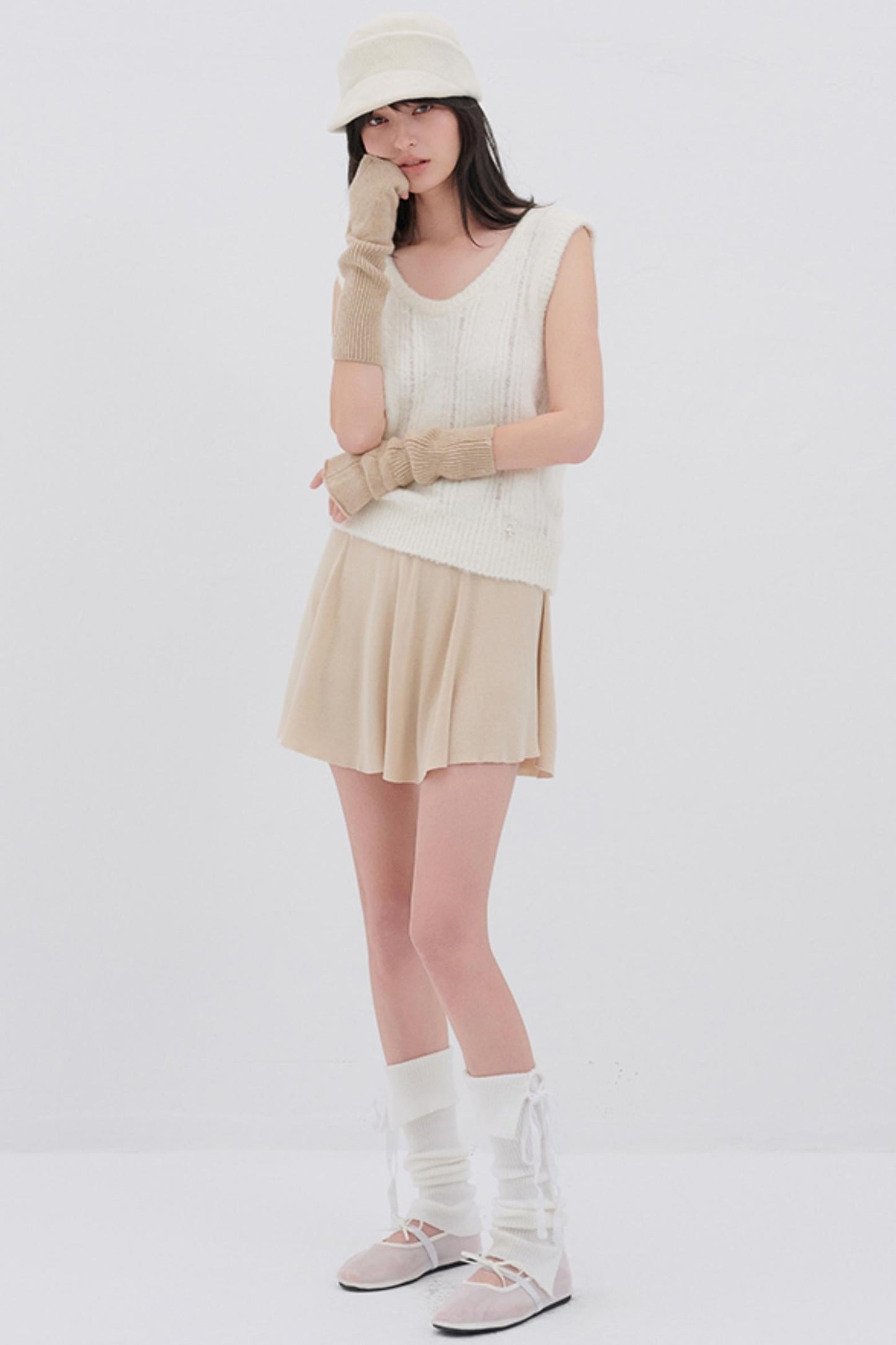 Korean Pleated Midi Skirt