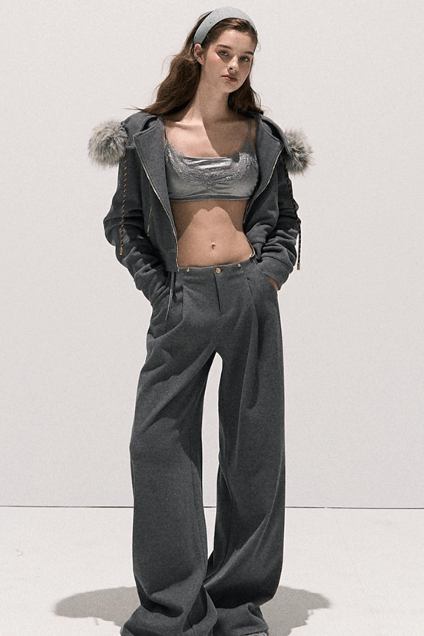 High-Waisted Wool Trousers