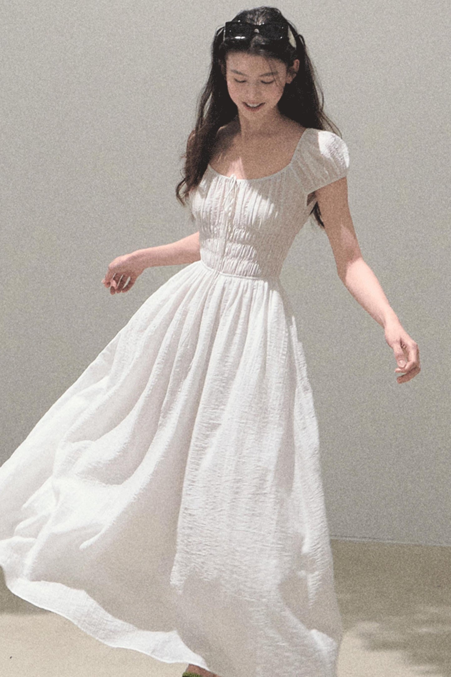 Drawstring Graffiti Dress