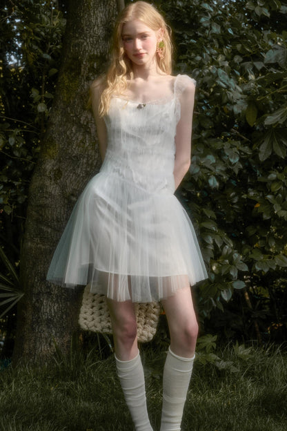 Fluffy Summer Halter Dress