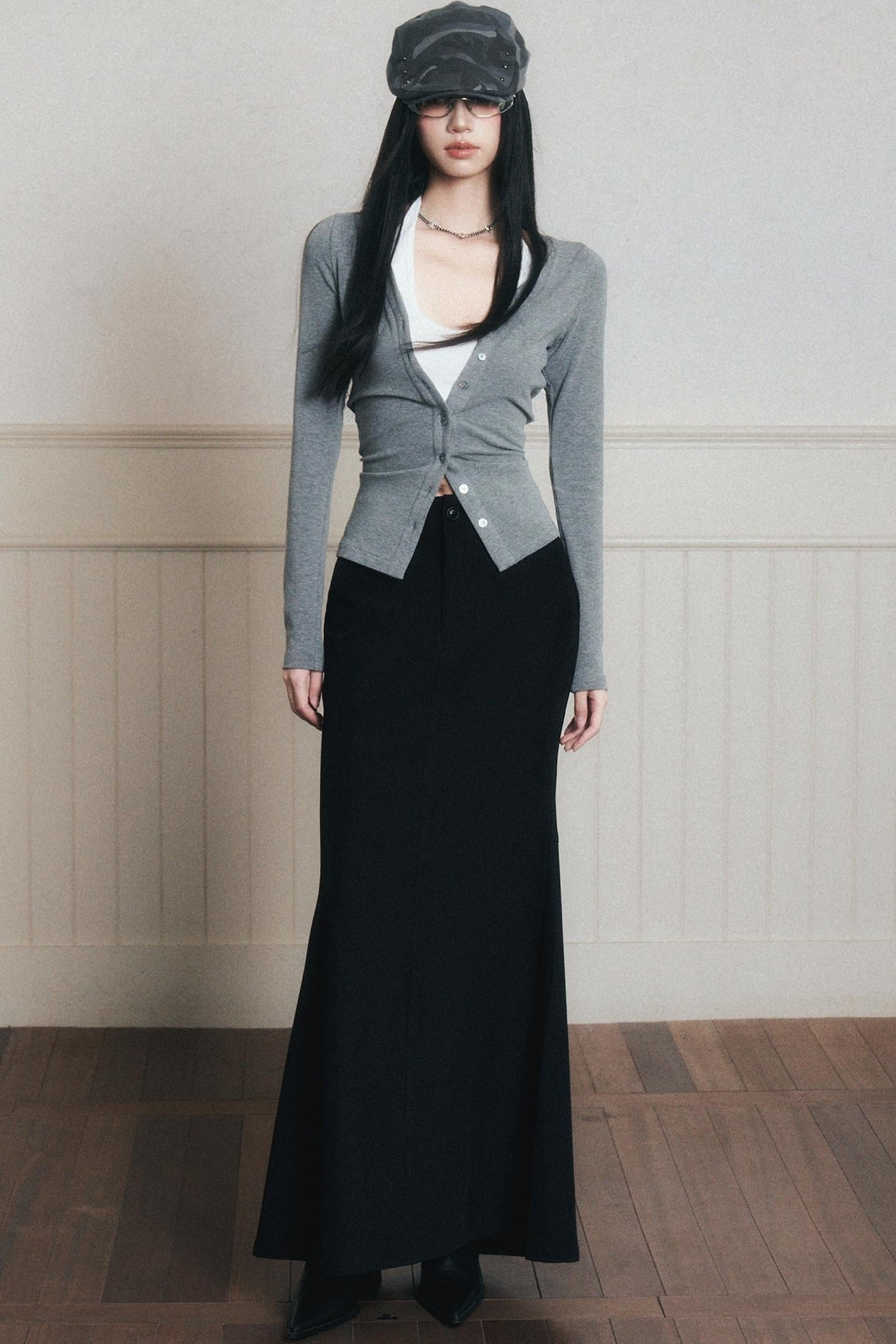 Layered Suspender Cardigan