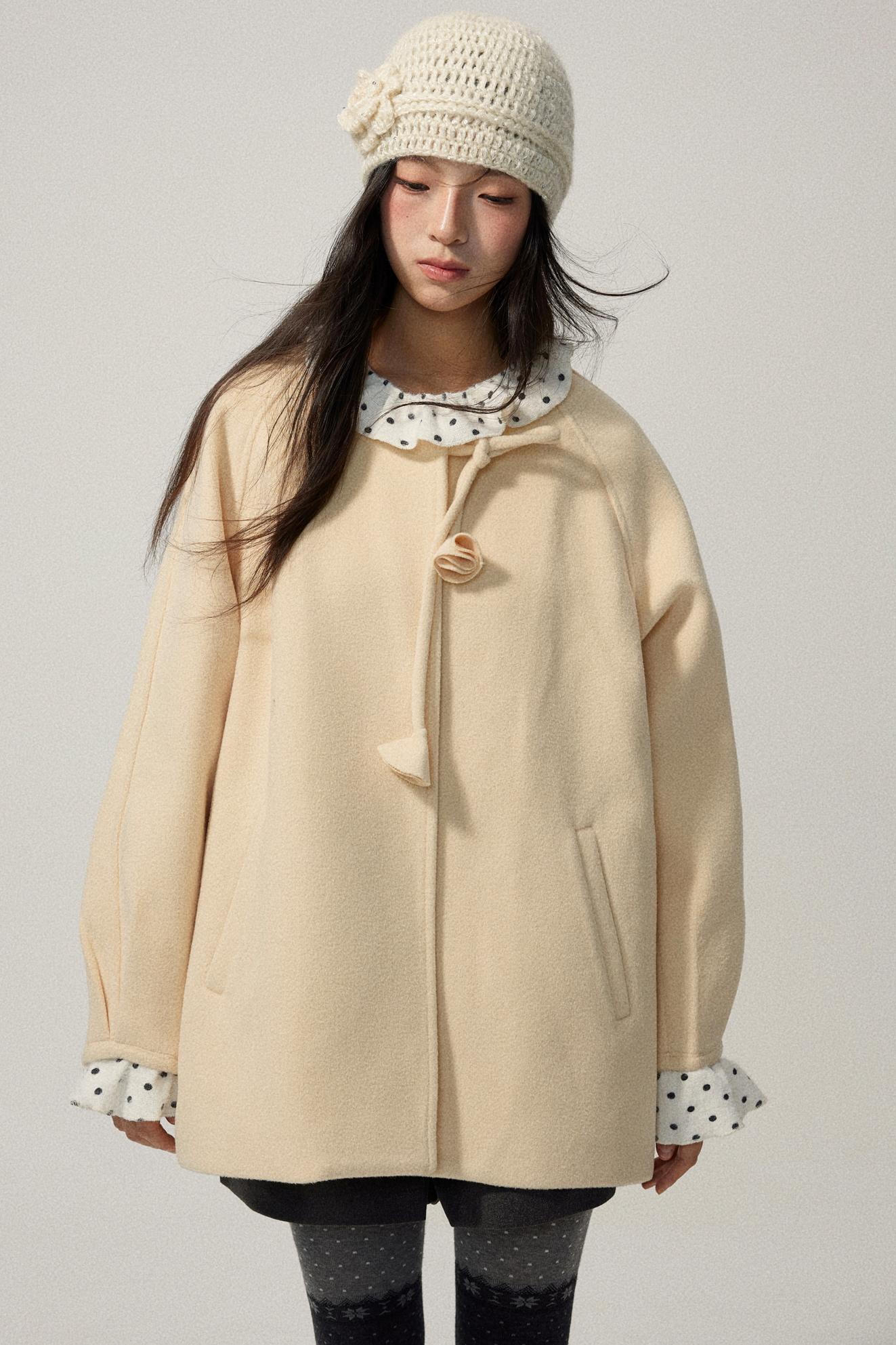 Ruffled Neck Polka Dot Top