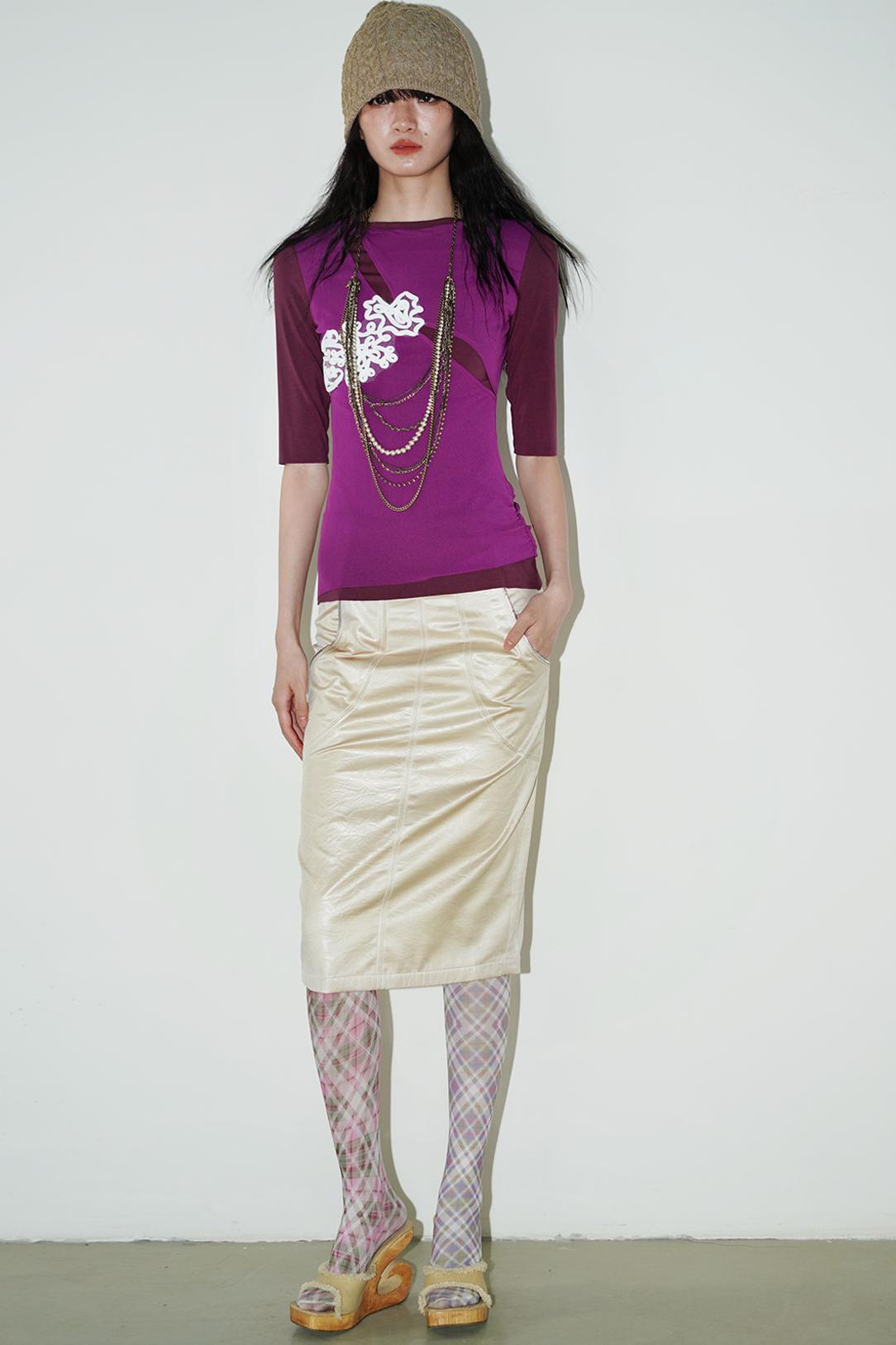 Western Metallic Slim Fit Skirt