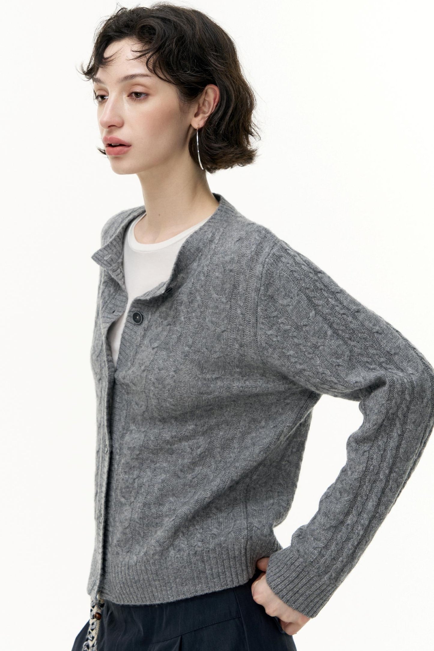 Wool Gray Cardigan