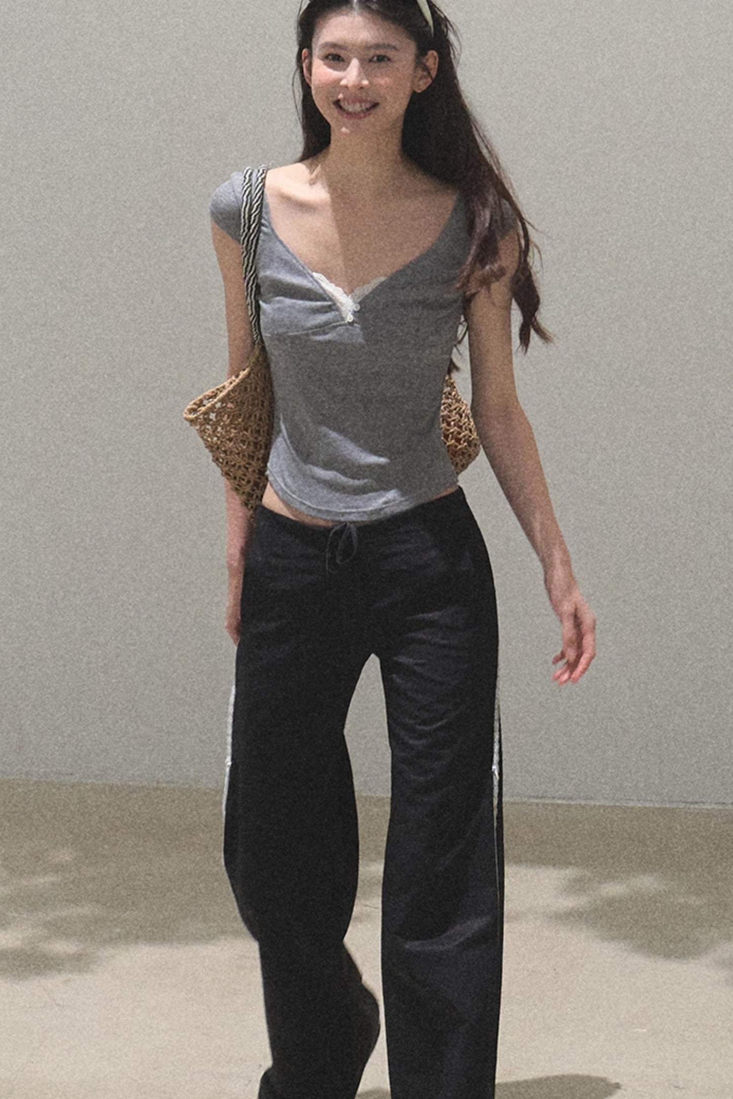 Lace Whisper V-Neck Tee