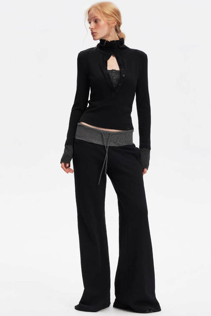 Henry Collar Knitted Top