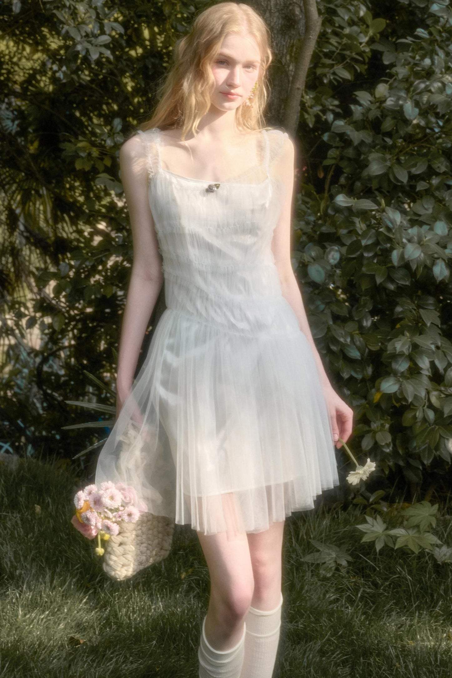 Fluffy Summer Halter Dress