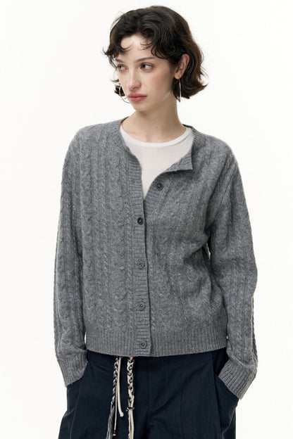 Wool Gray Cardigan