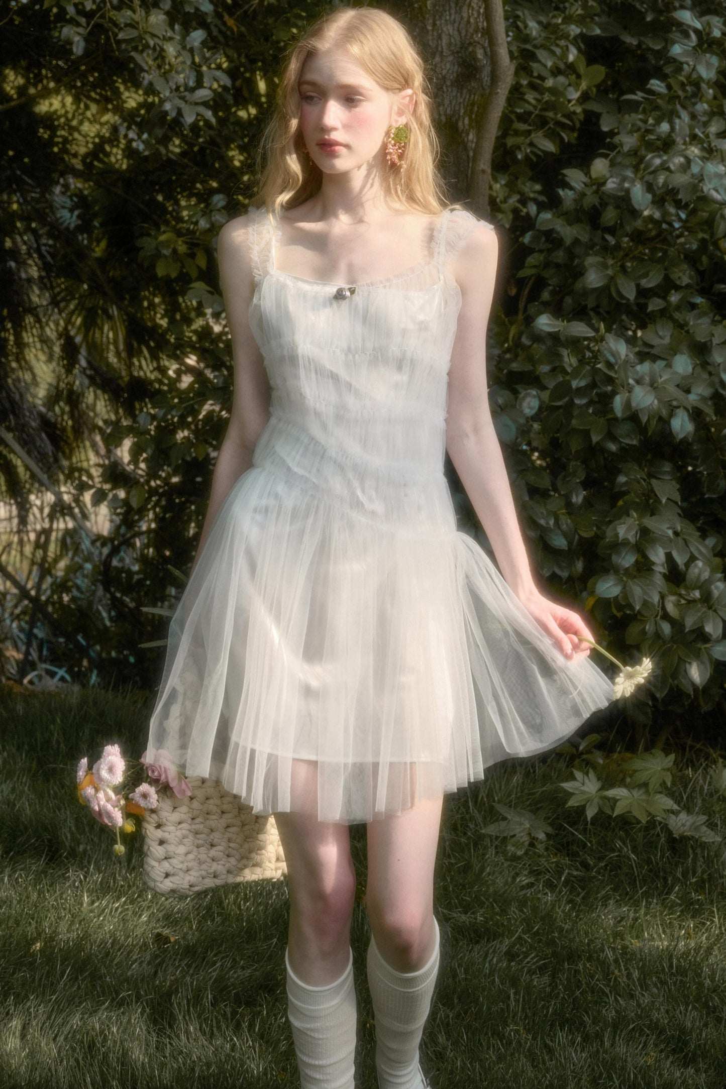 Fluffy Summer Halter Dress