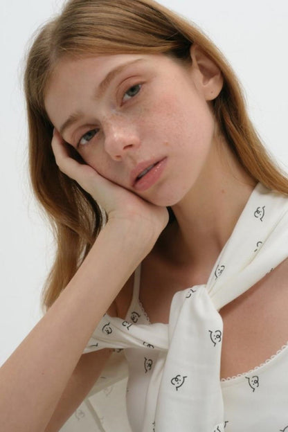 Whimsical Smile Tank & Cardigan Set