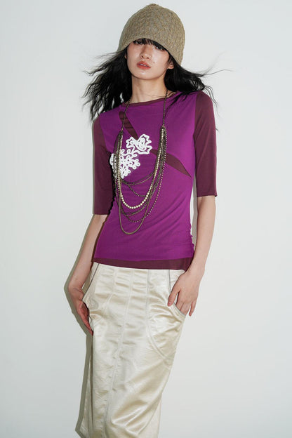 Western Metallic Slim Fit Skirt