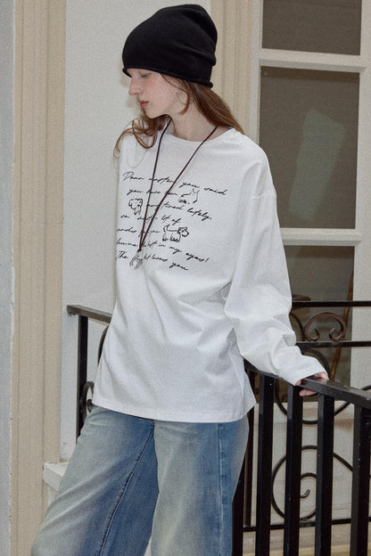 Long Sleeve Relaxed Fit Printed T-Shirt