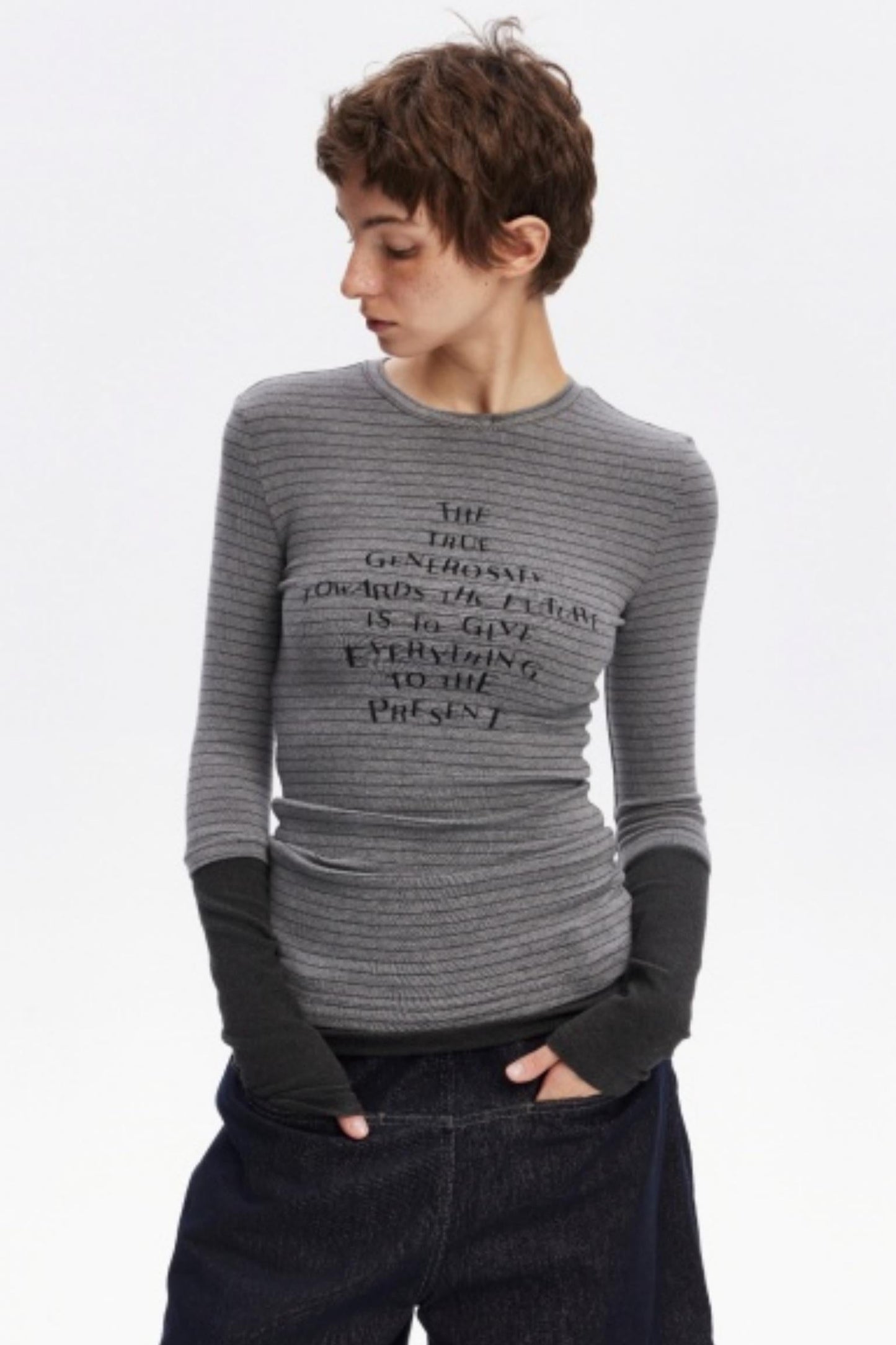 Layered Letter Print T-Shirt