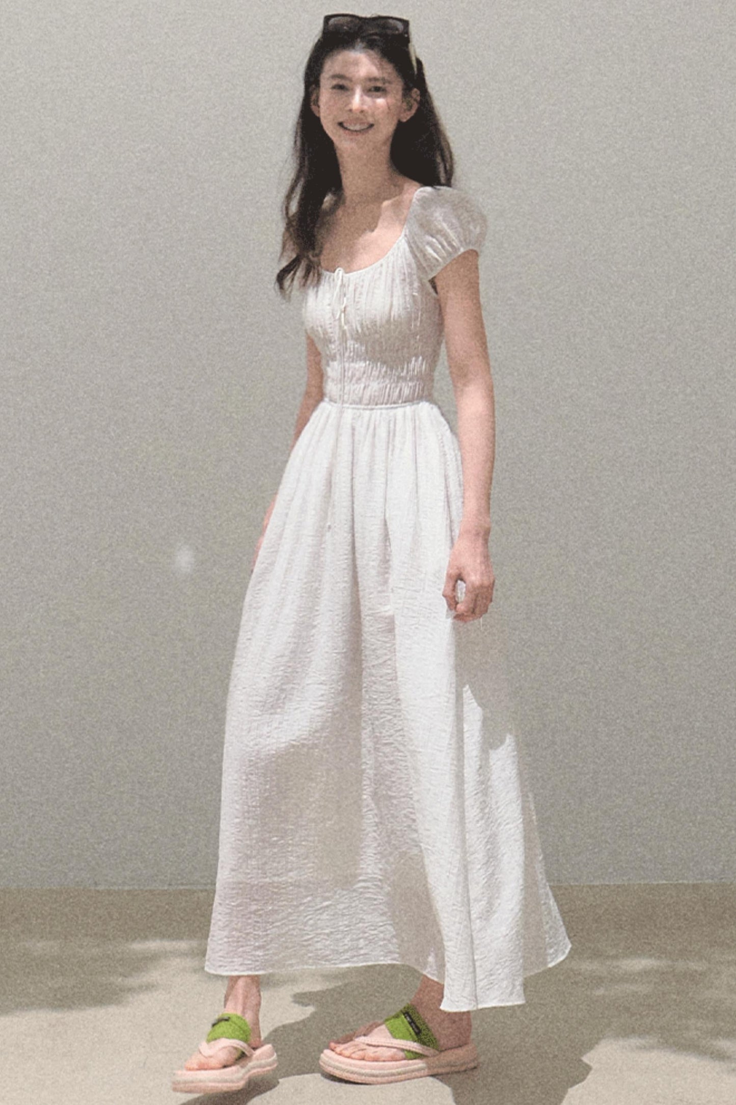 Drawstring Graffiti Dress