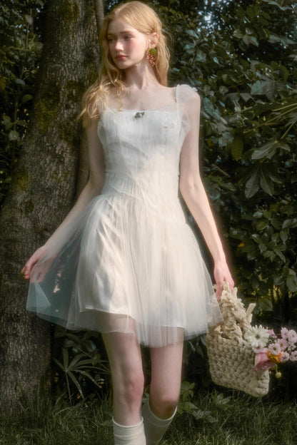 Fluffy Summer Halter Dress