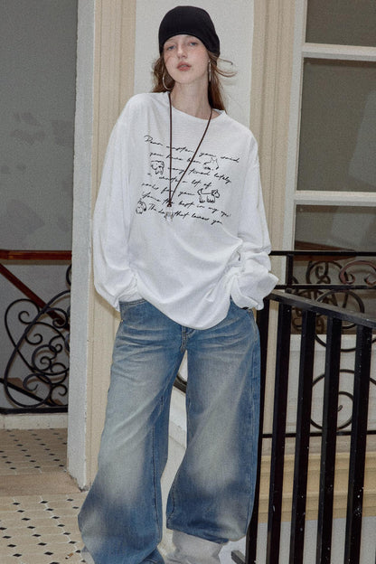 Long Sleeve Relaxed Fit Printed T-Shirt