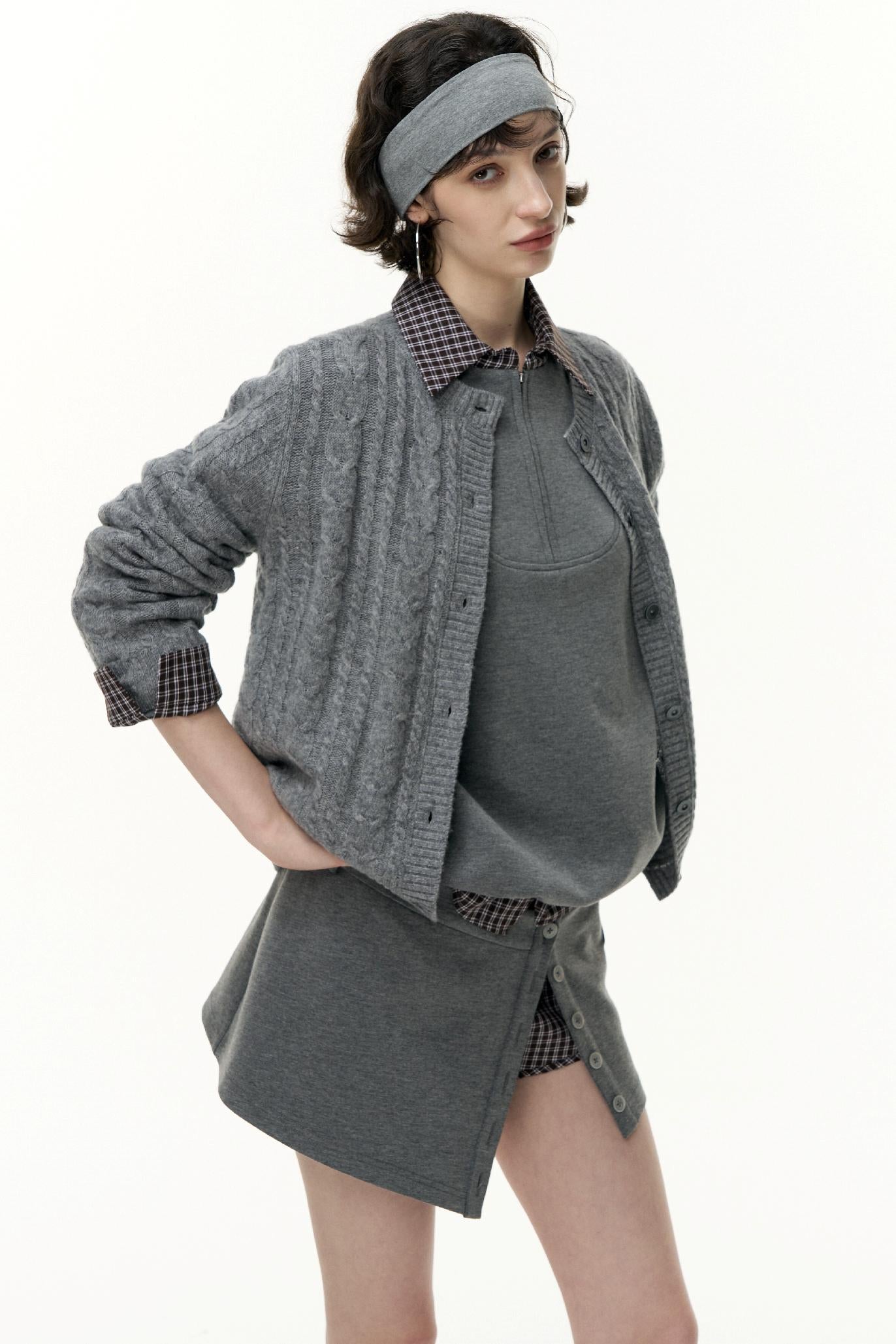 Wool Gray Cardigan