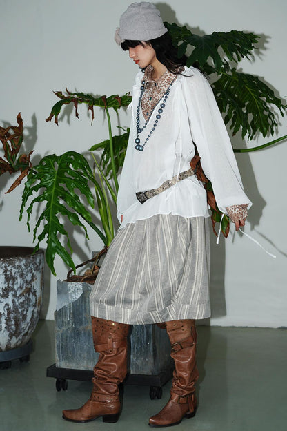 Sunscreen Lace-Up Shirt