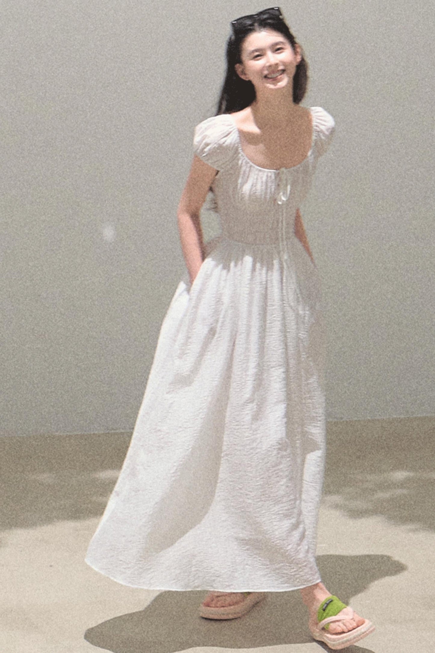 Drawstring Graffiti Dress