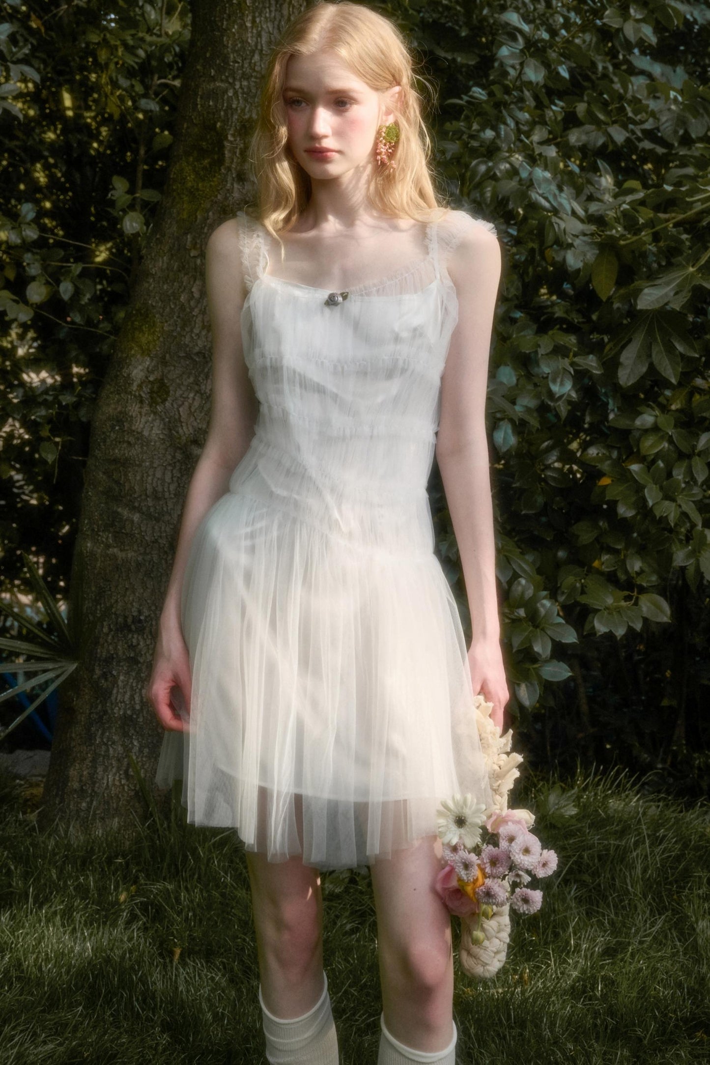 Fluffy Summer Halter Dress