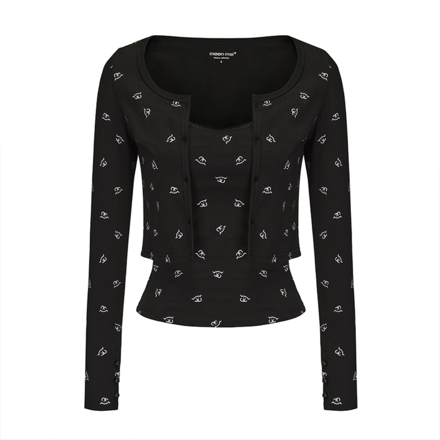 Whimsical Smile Tank & Cardigan Set