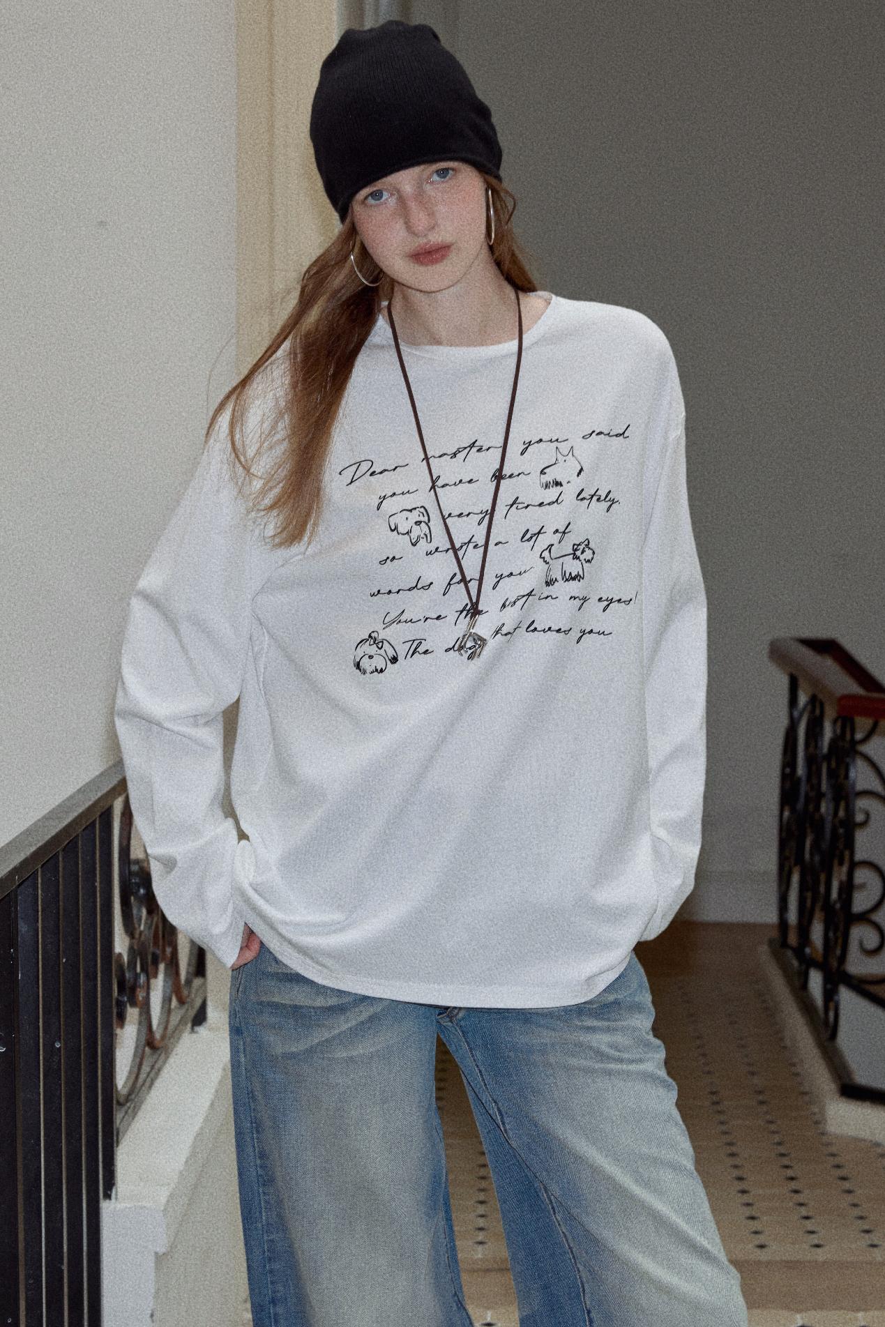 Long Sleeve Relaxed Fit Printed T-Shirt