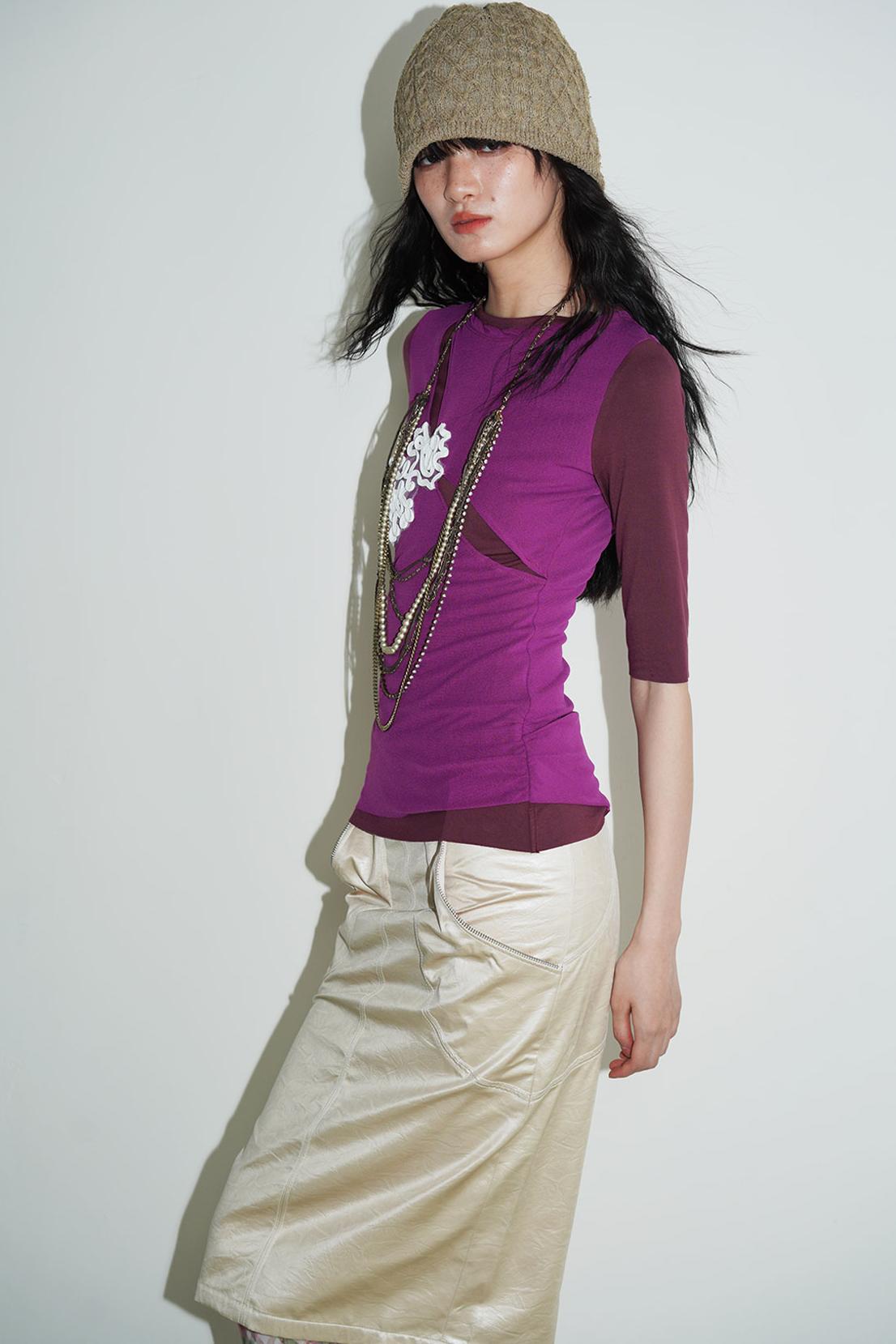 Western Metallic Slim Fit Skirt