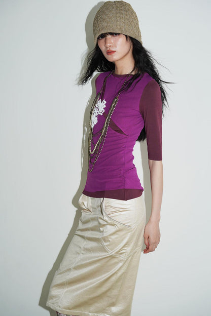 Western Metallic Slim Fit Skirt