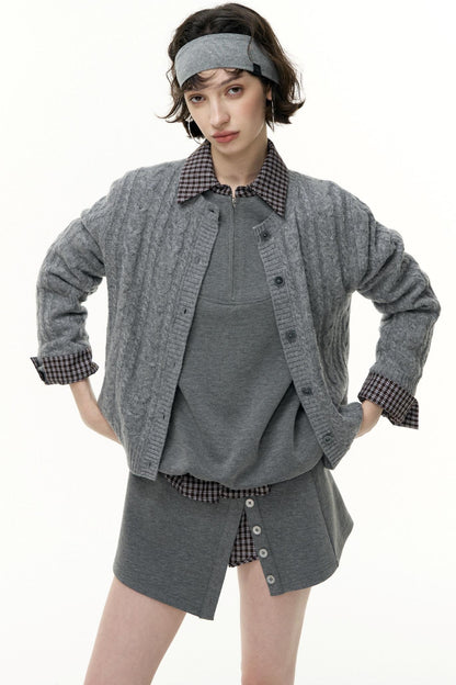Wool Gray Cardigan
