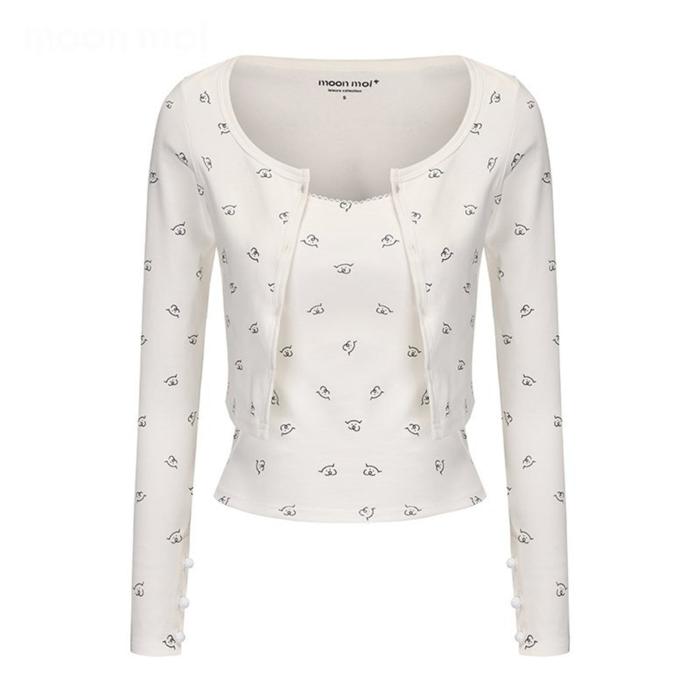 Whimsical Smile Tank & Cardigan Set