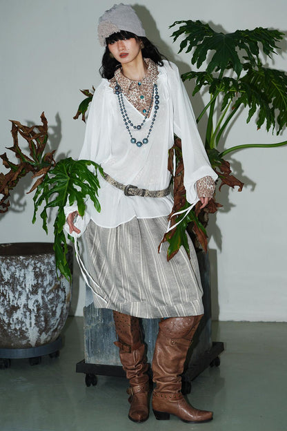 Sunscreen Lace-Up Shirt